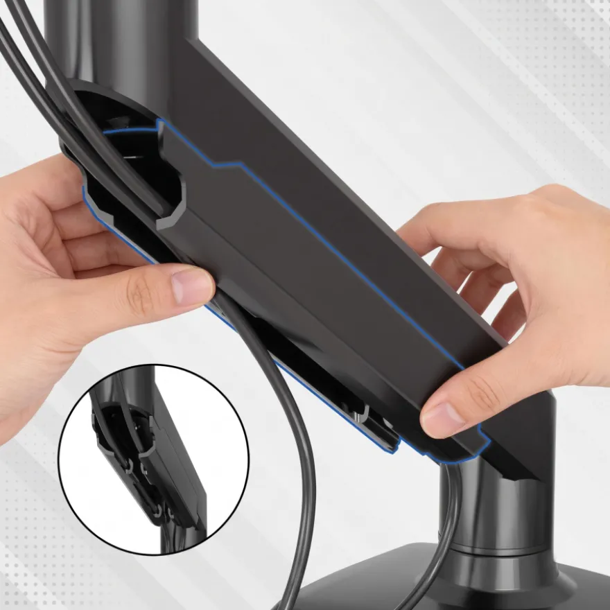 Braccio monitor articolato con molla a gas, per 1 schermo