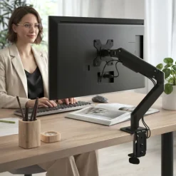 Braccio monitor articolato con molla a gas, per 1 schermo
