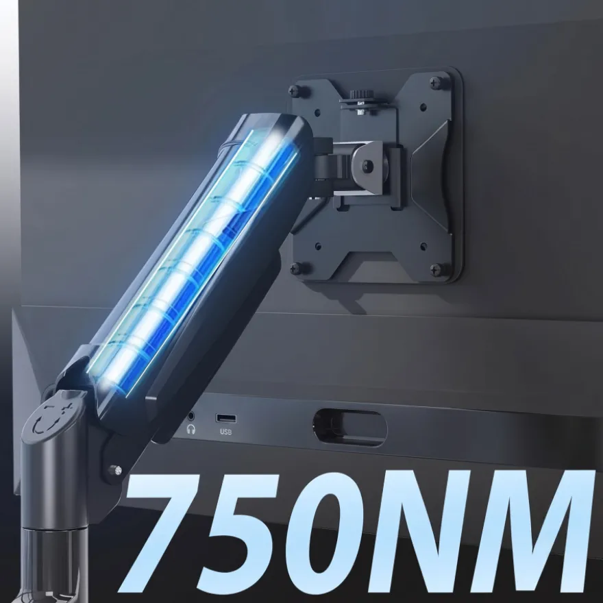 Braccio monitor articolato con molla a gas, per 1 schermo