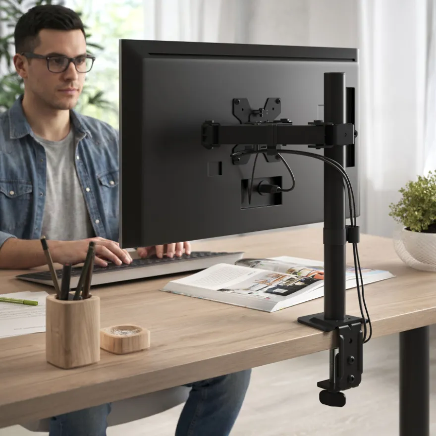 Braccio monitor con colonna singola, per 1 schermo