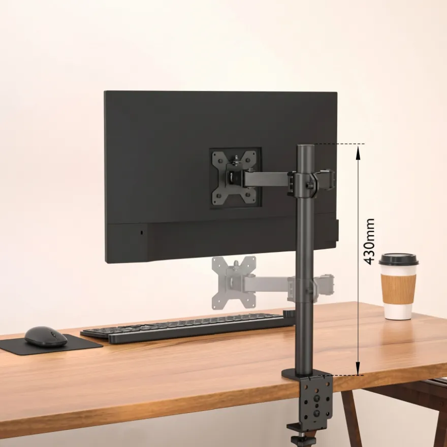 Braccio monitor con colonna singola, per 1 schermo