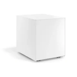 Cassettiera ufficio Block, 3 cassetti, struttura bianca, frontali in metallo