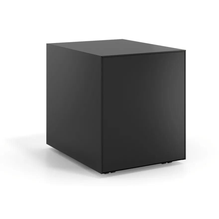 Cassettiera ufficio Block, 3 cassetti, struttura nera, frontali in metallo