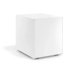Cassettiera ufficio Block, 3 cassetti, struttura bianca, frontali in metallo