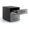 Cassettiera ufficio Block, 3 cassetti, struttura nera, frontali in metallo