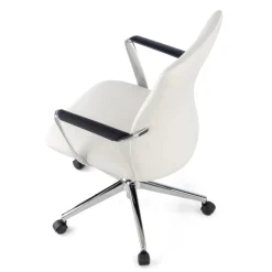 Poltrona da Ufficio Belfast con schienale basso, braccioli alluminio, ecopelle
