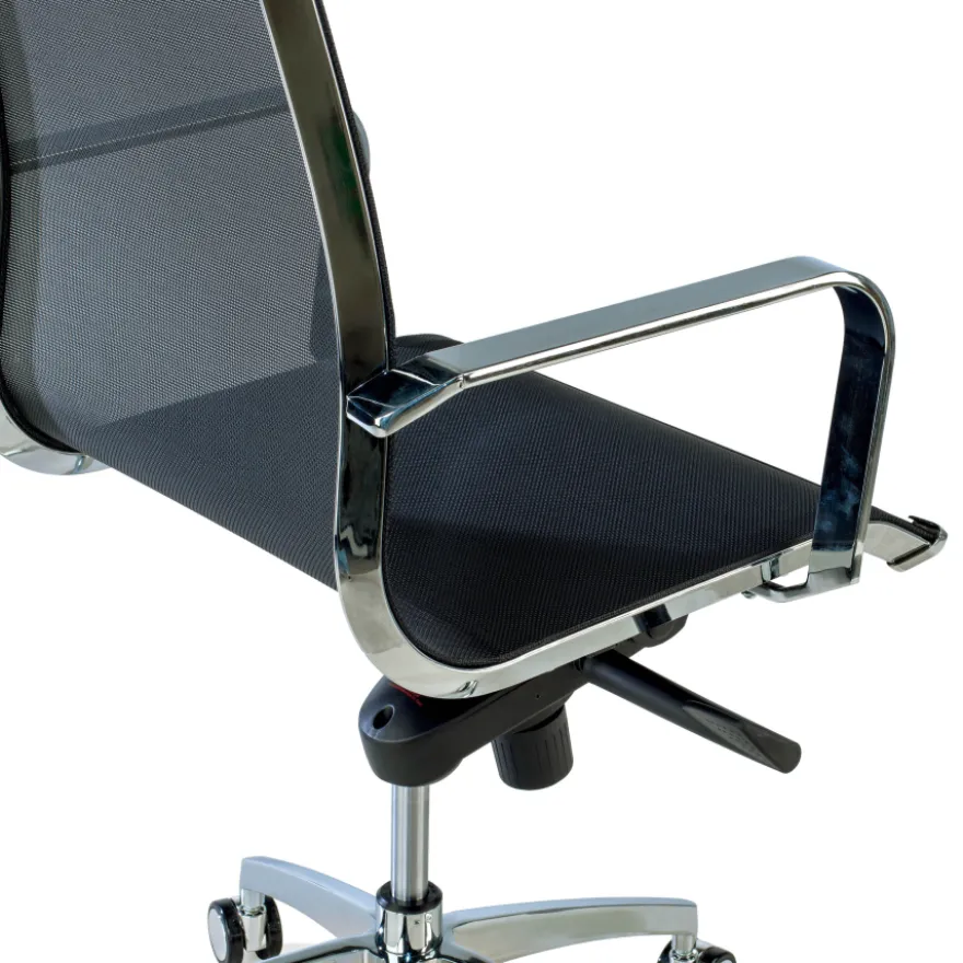 Poltrona da ufficio design Brenton in rete, schienale alto