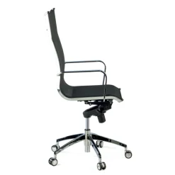 Poltrona da ufficio design Brenton in rete, schienale alto
