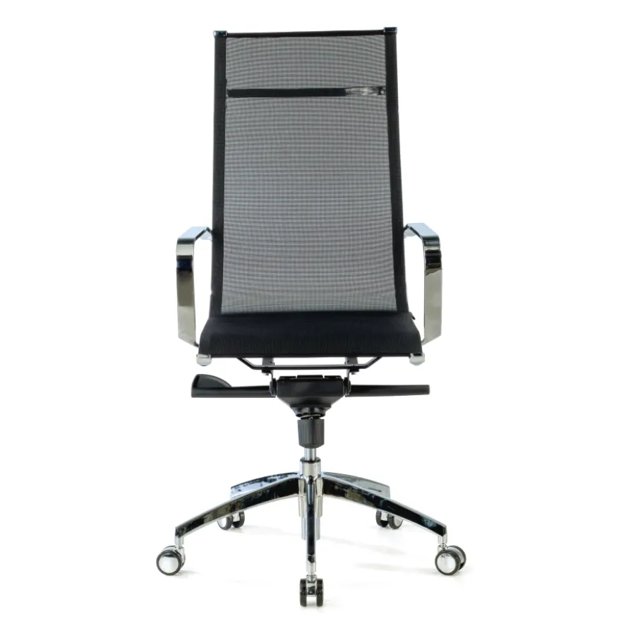 Poltrona da ufficio design Brenton in rete, schienale alto