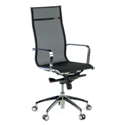 Poltrona da ufficio design Brenton in rete, schienale alto
