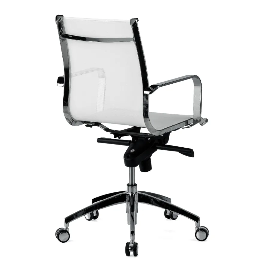 Poltrona da ufficio design Brenton in rete, schienale basso