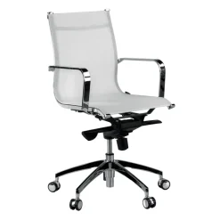 Poltrona da ufficio design Brenton in rete, schienale basso
