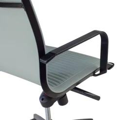 Poltrona da ufficio design Brenton, schienale basso, struttura nera, ecopelle