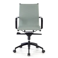 Poltrona da ufficio design Brenton, schienale basso, struttura nera, ecopelle