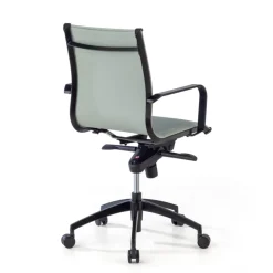 Poltrona da ufficio design Brenton, schienale basso, struttura nera, ecopelle