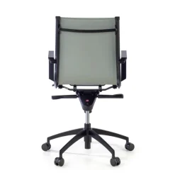 Poltrona da ufficio design Brenton, schienale basso, struttura nera, ecopelle
