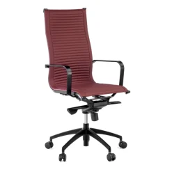 Poltrona da ufficio design Brenton, schienale alto, struttura nera, ecopelle
