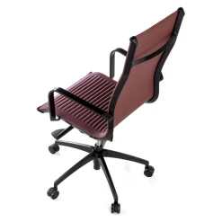Poltrona da ufficio design Brenton, schienale alto, struttura nera, ecopelle