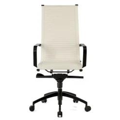 Poltrona da ufficio design Brenton, schienale alto, struttura nera, ecopelle