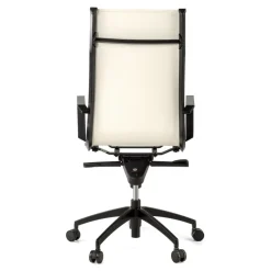 Poltrona da ufficio design Brenton, schienale alto, struttura nera, ecopelle