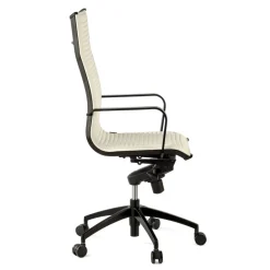 Poltrona da ufficio design Brenton, schienale alto, struttura nera, ecopelle