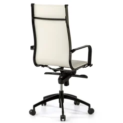 Poltrona da ufficio design Brenton, schienale alto, struttura nera, ecopelle
