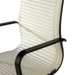Poltrona da ufficio design Brenton, schienale alto, struttura nera, ecopelle