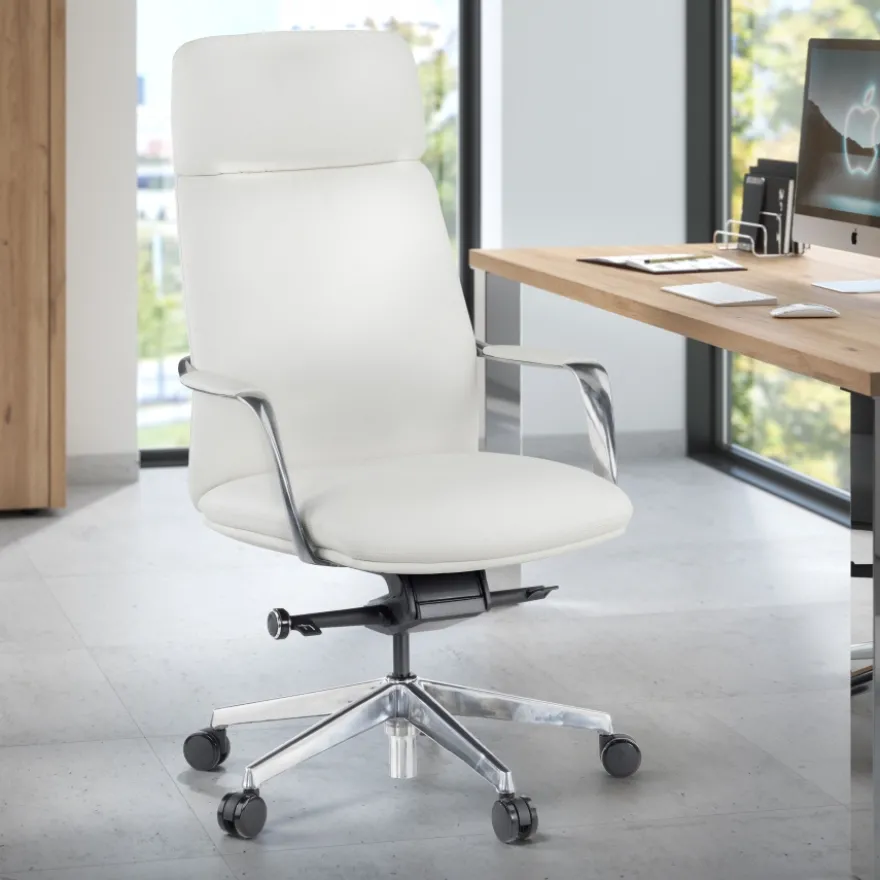 Poltrona direzionale Prestige, pelle naturale