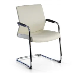 Poltrona Sala d'Atessa Adele, cantilever, Design Moderno, Pelle