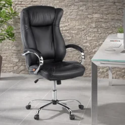 Poltrona Scrivania Lugano, design elegante, base metallica