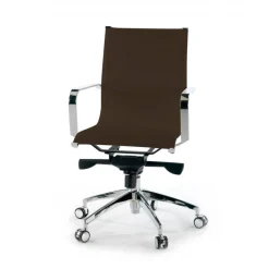 Poltrona ufficio design Brenton, telaio in acciaio, schienale basso