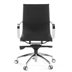 Poltrona ufficio design Brenton, telaio in acciaio, schienale basso