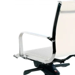Poltrona ufficio design Brenton, telaio in acciaio, schienale basso