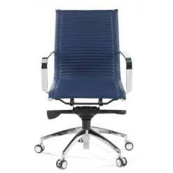 Poltrona ufficio design Brenton, telaio in acciaio, schienale basso