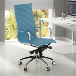 Poltrona ufficio design Brenton, telaio in acciaio, schienale alto
