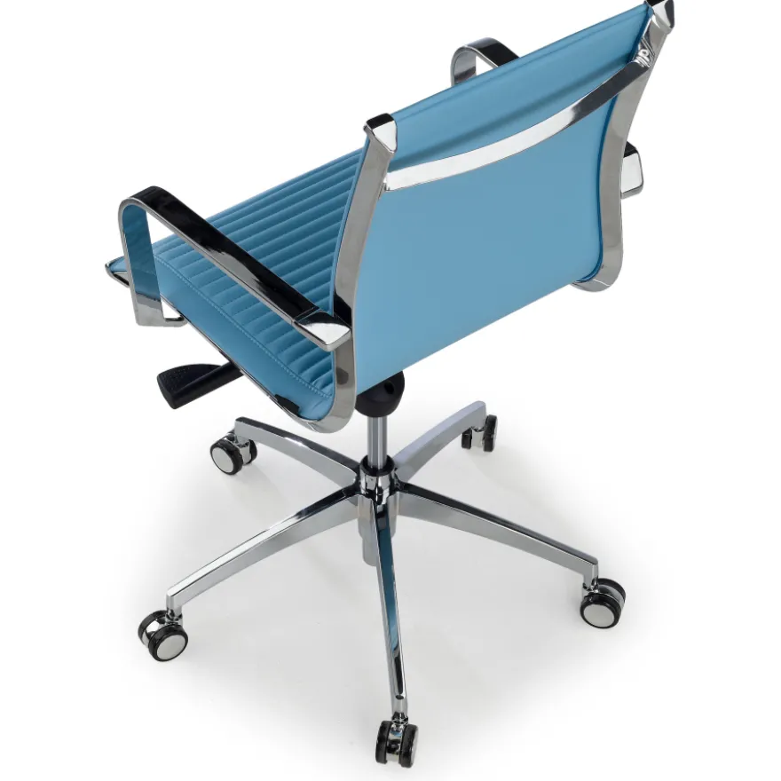Poltrona ufficio design Brenton, telaio in acciaio, schienale basso