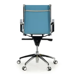 Poltrona ufficio design Brenton, telaio in acciaio, schienale basso