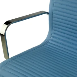 Poltrona ufficio design Brenton, telaio in acciaio, schienale basso