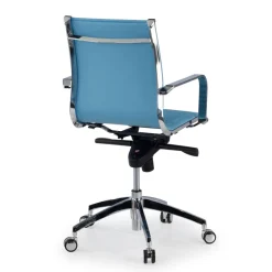 Poltrona ufficio design Brenton, telaio in acciaio, schienale basso