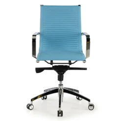 Poltrona ufficio design Brenton, telaio in acciaio, schienale basso