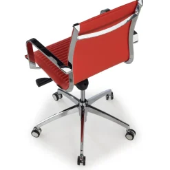 Poltrona ufficio design Brenton, telaio in acciaio, schienale basso