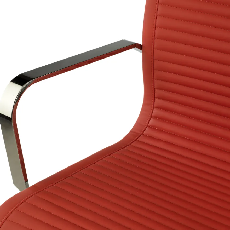 Poltrona ufficio design Brenton, telaio in acciaio, schienale basso