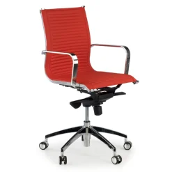 Poltrona ufficio design Brenton, telaio in acciaio, schienale basso