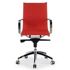 Poltrona ufficio design Brenton, telaio in acciaio, schienale basso
