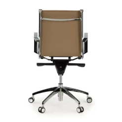 Poltrona ufficio design Brenton, telaio in acciaio, schienale basso