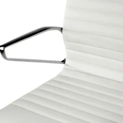 Poltrona Ufficio design Cagliari, schienale basso, pelle naturale