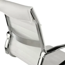 Poltrona Ufficio design Cagliari, schienale basso, pelle naturale