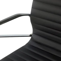 Poltrona Ufficio design Cagliari, schienale basso, pelle naturale