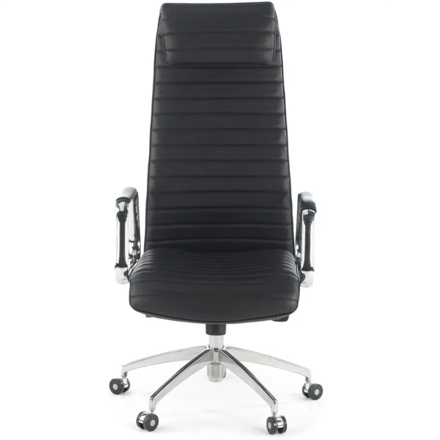 Poltrona ufficio design Tower, poggiatesta, similpelle