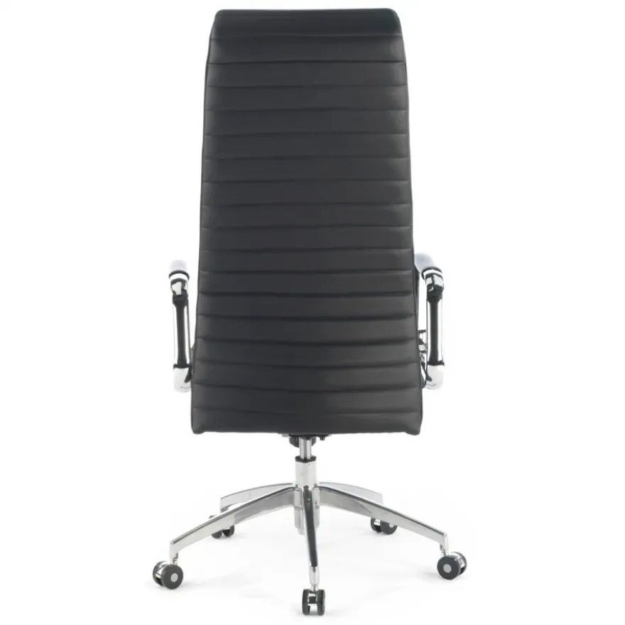 Poltrona ufficio design Tower, poggiatesta, similpelle